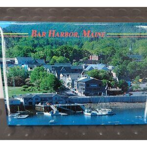 Bar Harbor Maine Souvenir Fridge Magnet - Scenic Harbor View